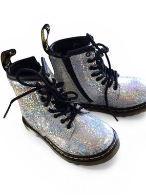 Dr. Martens 1460 T Glitter boots. Disco Crinkle toddler size7